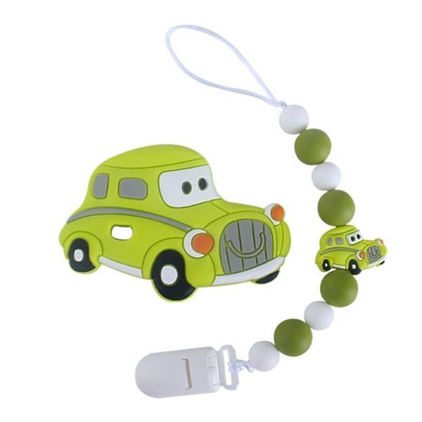 Прорезыватель WD210715 Машинка силиконовые бусы 26см Салатовый WD210715(Light-Green) фото