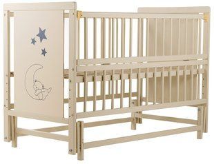Ліжко Babyroom Ведмедик M-02 маятник, відкидний бік бук слонова кістка 624463 фото