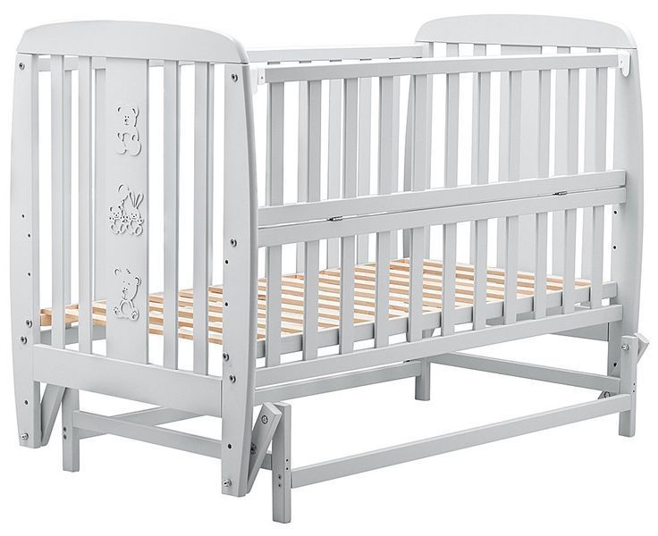 Кровать Babyroom Друзья DDMO-02 маятник, откидная сторона бук серый 626195 фото