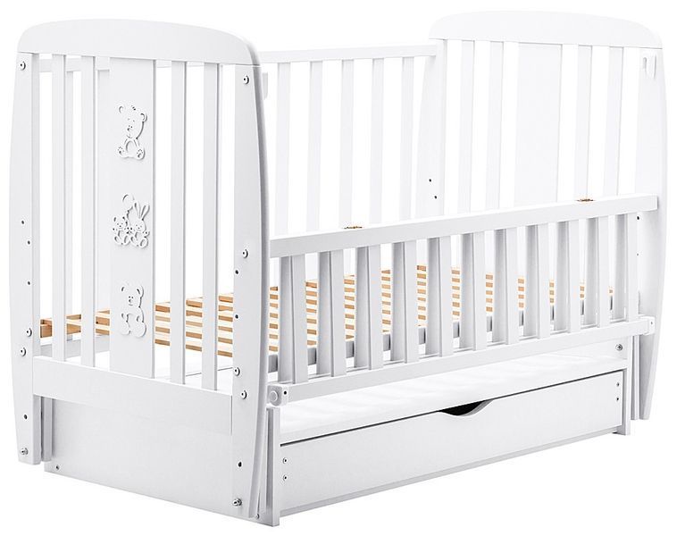 Кровать Babyroom Друзья DDMYO-3 маятник, ящик, откидная сторона бук белый 626196 фото
