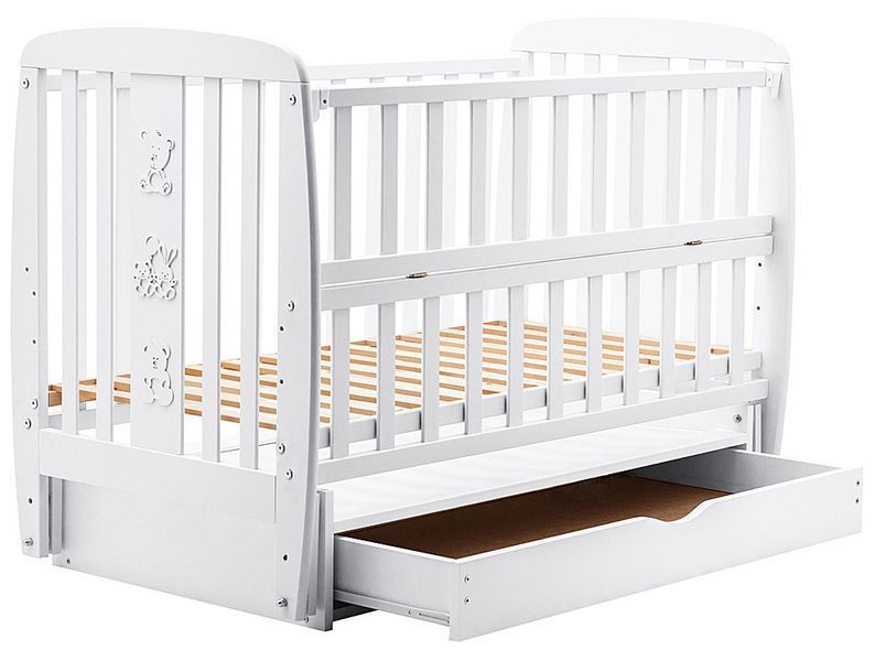 Кровать Babyroom Друзья DDMYO-3 маятник, ящик, откидная сторона бук белый 626196 фото