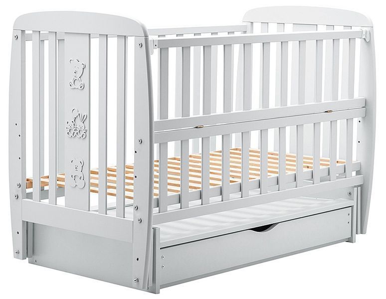 Кровать Babyroom Друзья DDMYO-3 маятник, ящик, откидная сторона бук серый 626140 фото