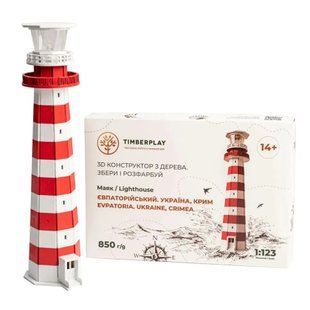 Конструктор дерев'яний 3D маяк Євпаторійський (Україна, Крим) TMP-006, 100 деталей TMP-006 фото