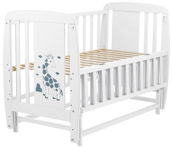 Ліжко Babyroom Жирафік DJMO-02 маятник, відкидний бік бук білий 625359 фото