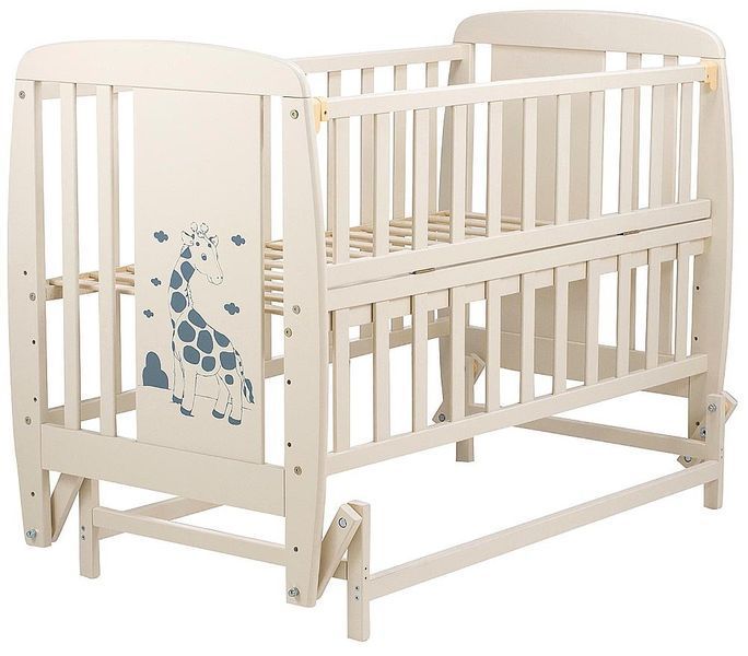 Кровать Babyroom Жирафик DJMO-02 маятник, откидная сторона бук слоновая кость 625360 фото