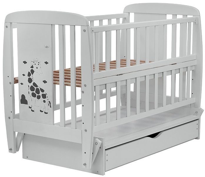 Ліжко Babyroom Жирафік DJMYO-3 маятник, ящик, відкидний бік бук сірий 625291 фото