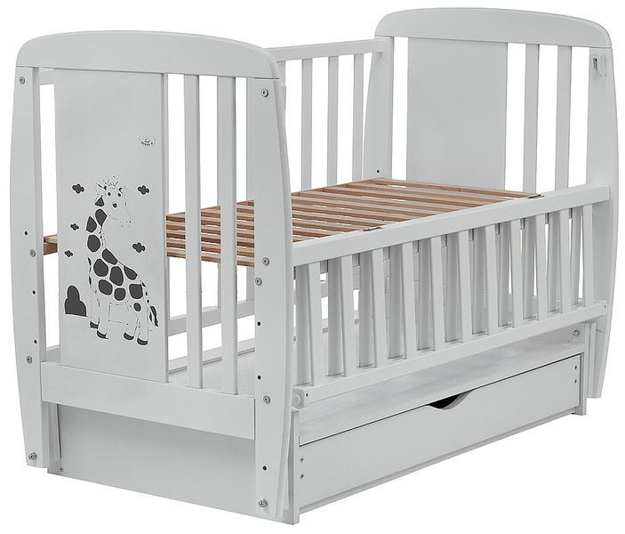 Ліжко Babyroom Жирафік DJMYO-3 маятник, ящик, відкидний бік бук сірий 625291 фото