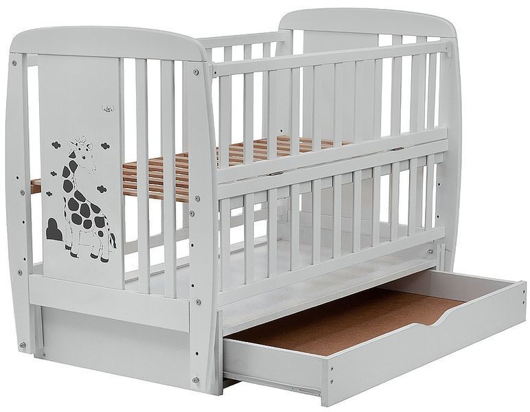 Ліжко Babyroom Жирафік DJMYO-3 маятник, ящик, відкидний бік бук сірий 625291 фото