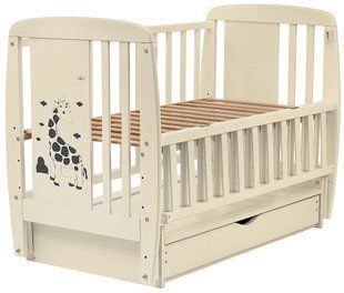 Ліжко Babyroom Жирафік DJMYO-3 маятник, ящик, відкидний бік бук слонова кістка 625290 фото